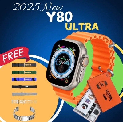 Picture of cvModel : Y80 Ultra Design : Flip Screen Size : 2.02” Resolution : 240*284 IPS Bluetooth : BT 5.0 Capacity : 240 mAh Charging Method : Wireless charging Functions : Lighting, Calendar, Alerm clock, Week, Month Bluetooth, IP68 water resistance Model : Y80