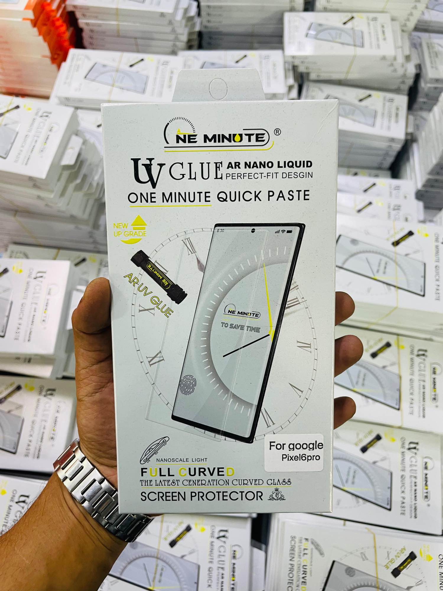 Picture of For Google Pixel6pro ONE MINUTE QUICK PASTE Full Screen 3D UV Curved Tempered Glass
