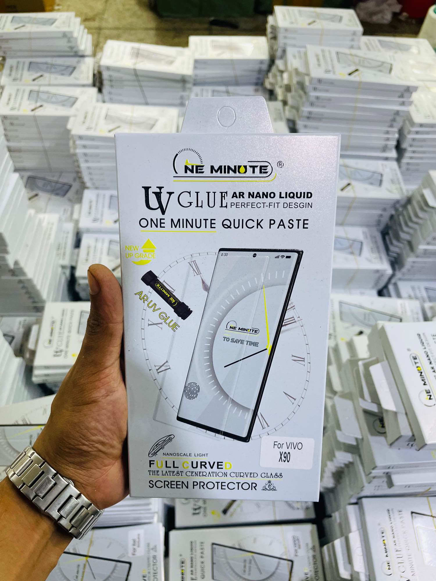 Picture of For vivo x90 ONE MINUTE QUICK PASTE Full Screen 3D UV Curved Tempered Glass