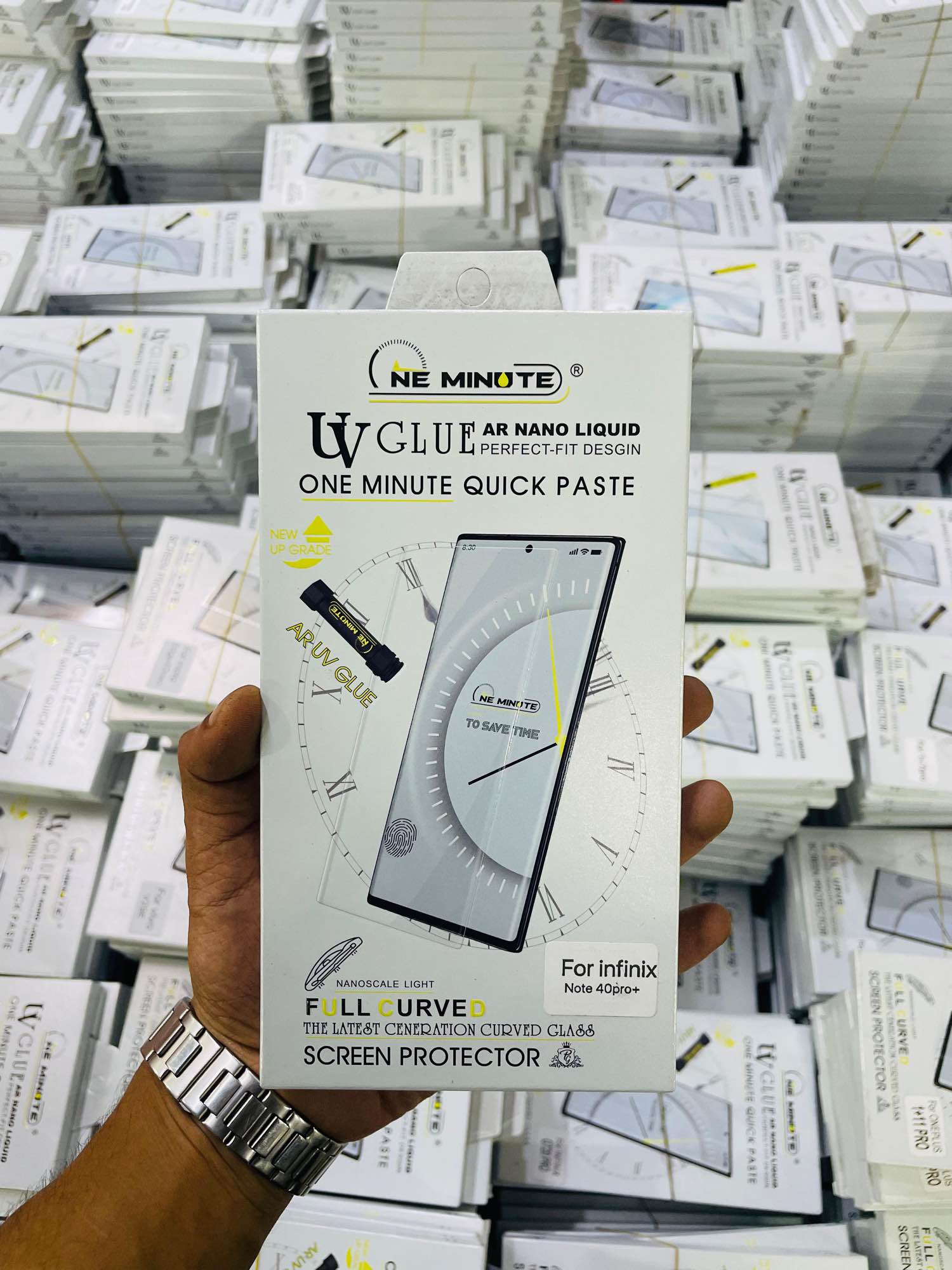 Picture of For Infinix note40pro+ ONE MINUTE QUICK PASTE Full Screen 3D UV Curved Tempered Glass