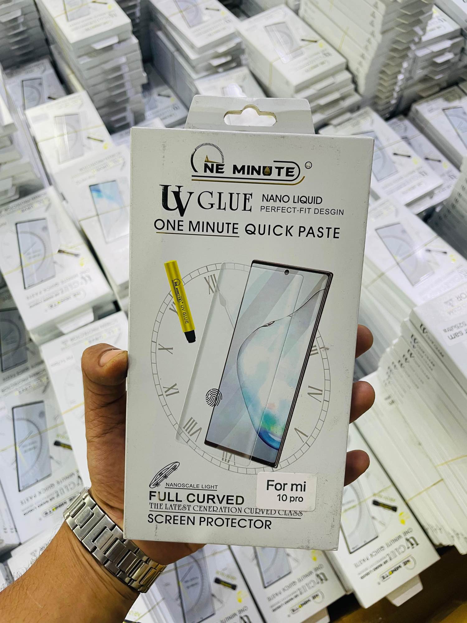 Picture of For Redmi 10pro ONE MINUTE QUICK PASTE Full Screen 3D UV Curved Tempered Glass