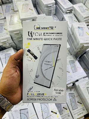 Picture of For Vivo V29E ONE MINUTE QUICK PASTE Full Screen 3D UV Curved Tempered Glass