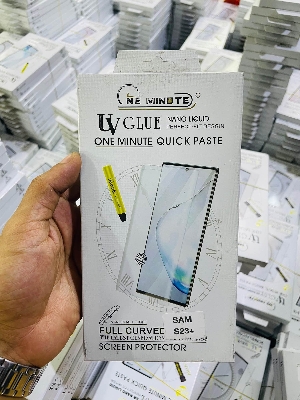 Picture of For Samsung S23+ ONE MINUTE QUICK PASTE Full Screen 3D UV Curved Tempered Glass