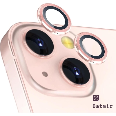 Picture of For Apple iPhone 13 Pink Camera Protector WSKEN Metal Ring Tempered Glass Camera Lens Protector