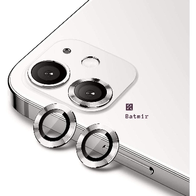 Picture of For Apple iPhone 12 White Camera Protector WSKEN Metal Ring Tempered Glass Camera Lens Protector