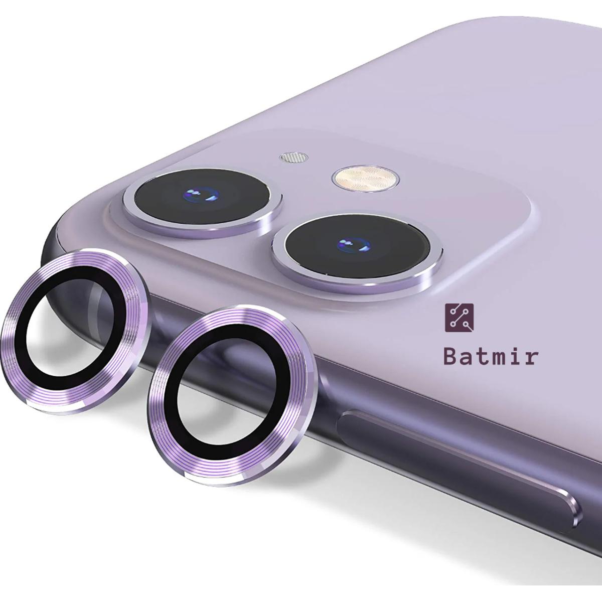 Picture of For Apple iPhone 11 Purple Camera Protector WSKEN Metal Ring Tempered Glass Camera Lens Protector