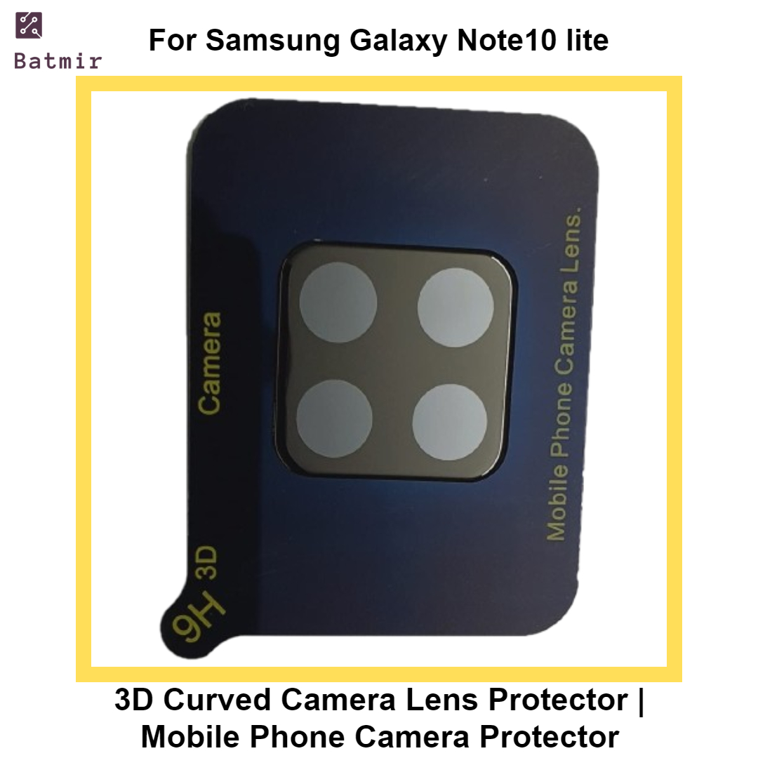 Picture of For Samsung Galaxy Note10 lite Lens Shield Latest Generation Curvy Border Glass Membrane HD Tempered Glass Camera Full Lens Protector | 3D Camera Protector | Mobile Phone Camera Protector