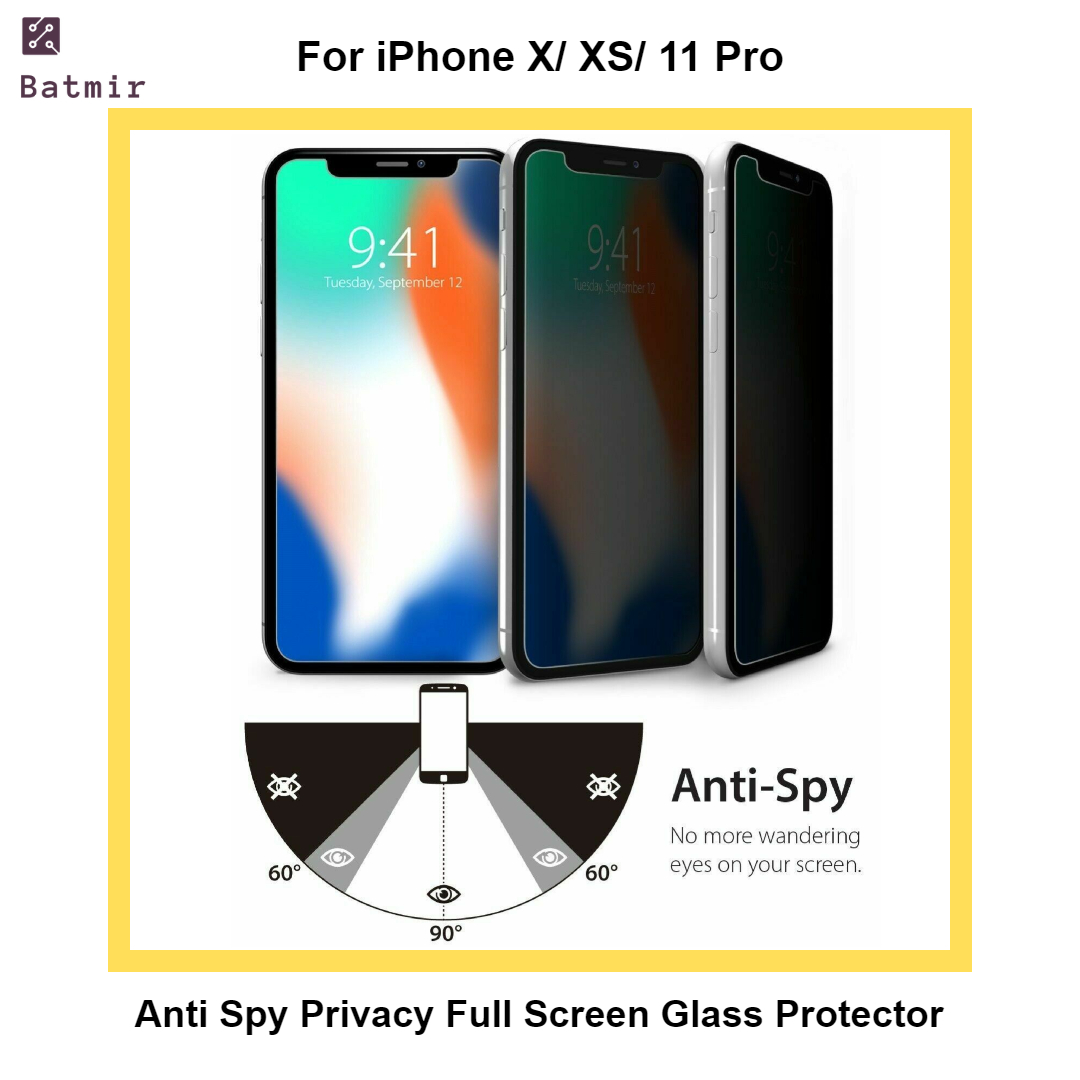 Picture of For Apple iPhone X/ iPhone XS Anti Spy Privacy Screen Protector 9H Hardness Full Screen Glass Protector