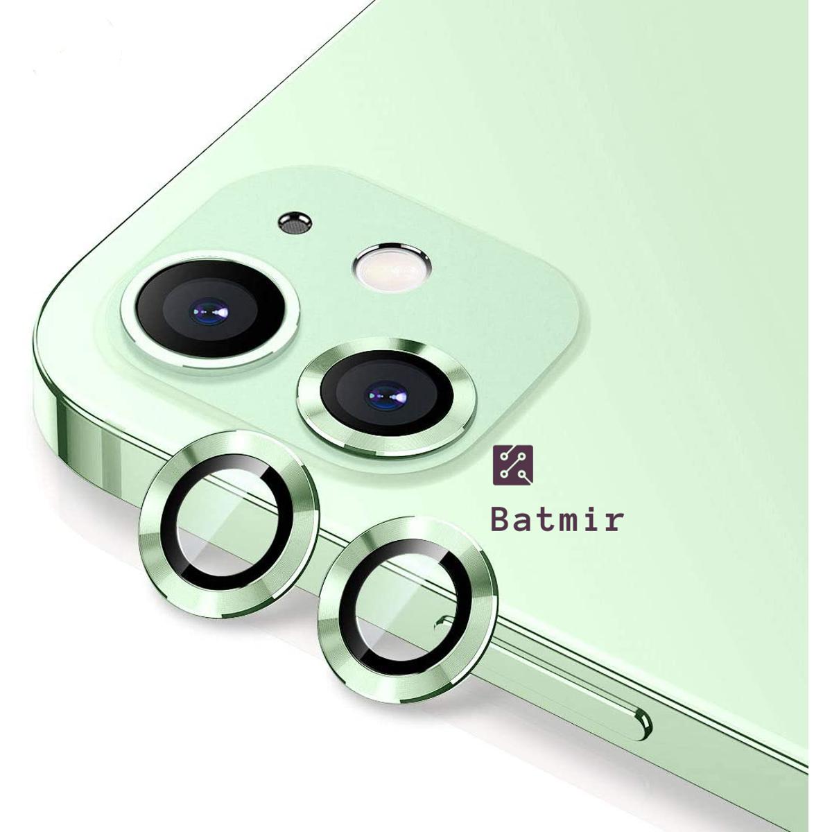 Picture of For Apple iPhone 12/ iPhone 12 Mini Green Camera Protector WSKEN Metal Ring Tempered Glass Camera Lens Protector