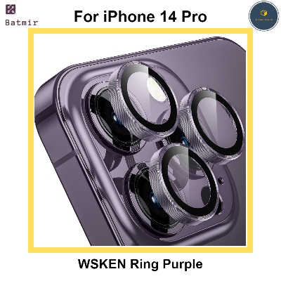 Picture of For Apple iPhone 14 Pro Purple WSKEN Ring Alloy Ultra Thin Camera Lens Protector
