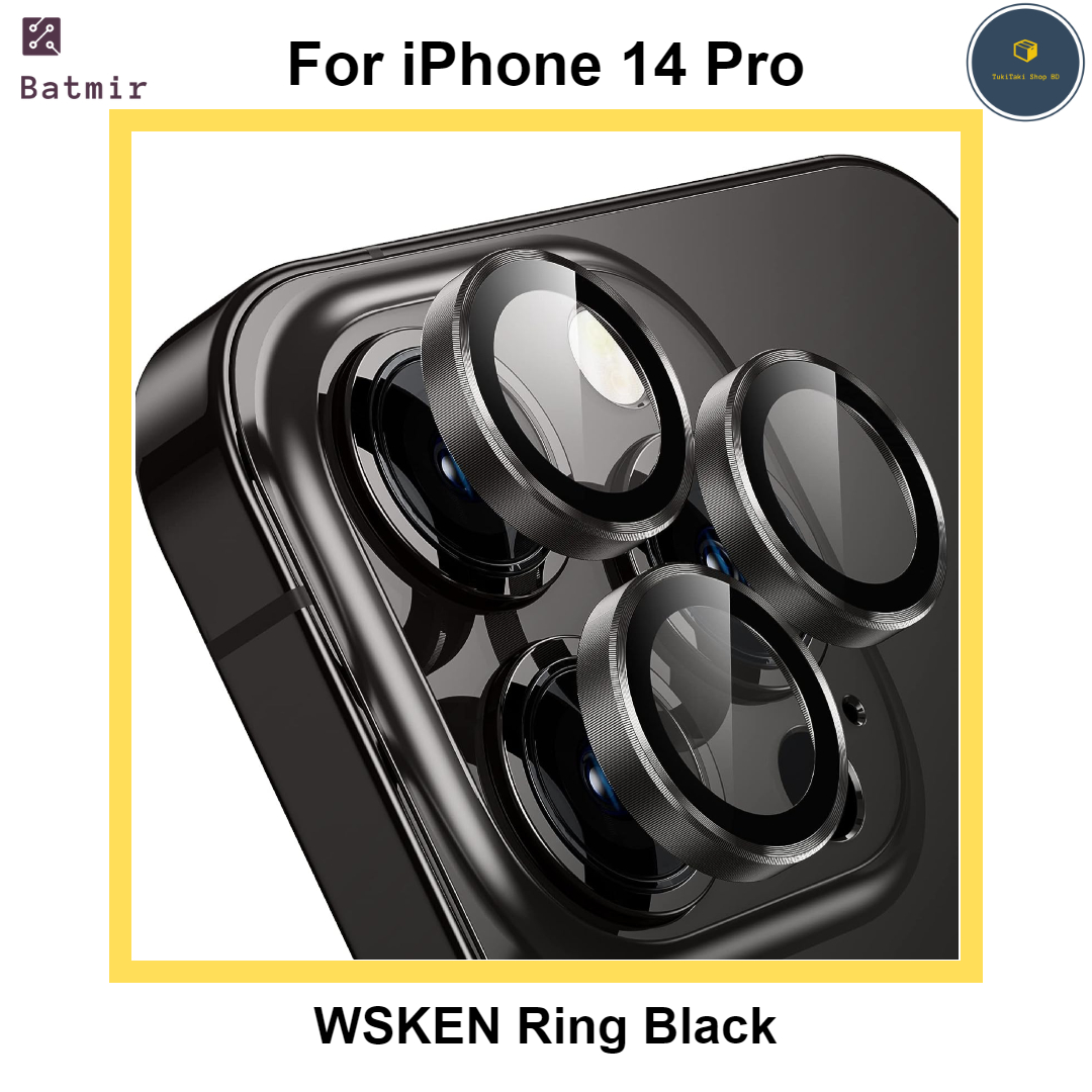 Picture of For Apple iPhone 14 Pro Black WSKEN Ring Alloy Ultra Thin Camera Lens Protector