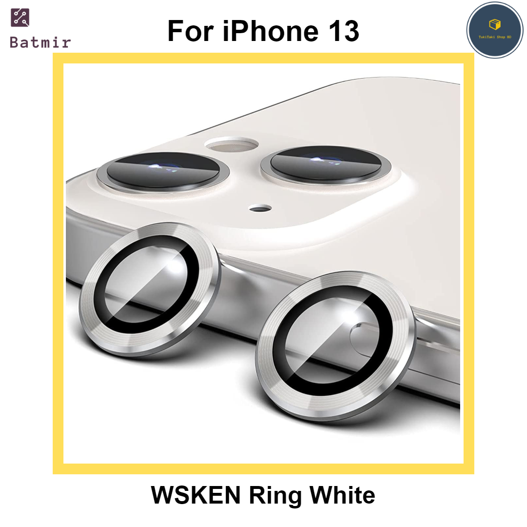 Picture of For Apple iPhone 13 White WSKEN Ring Alloy Ultra Thin Camera Lens Protector