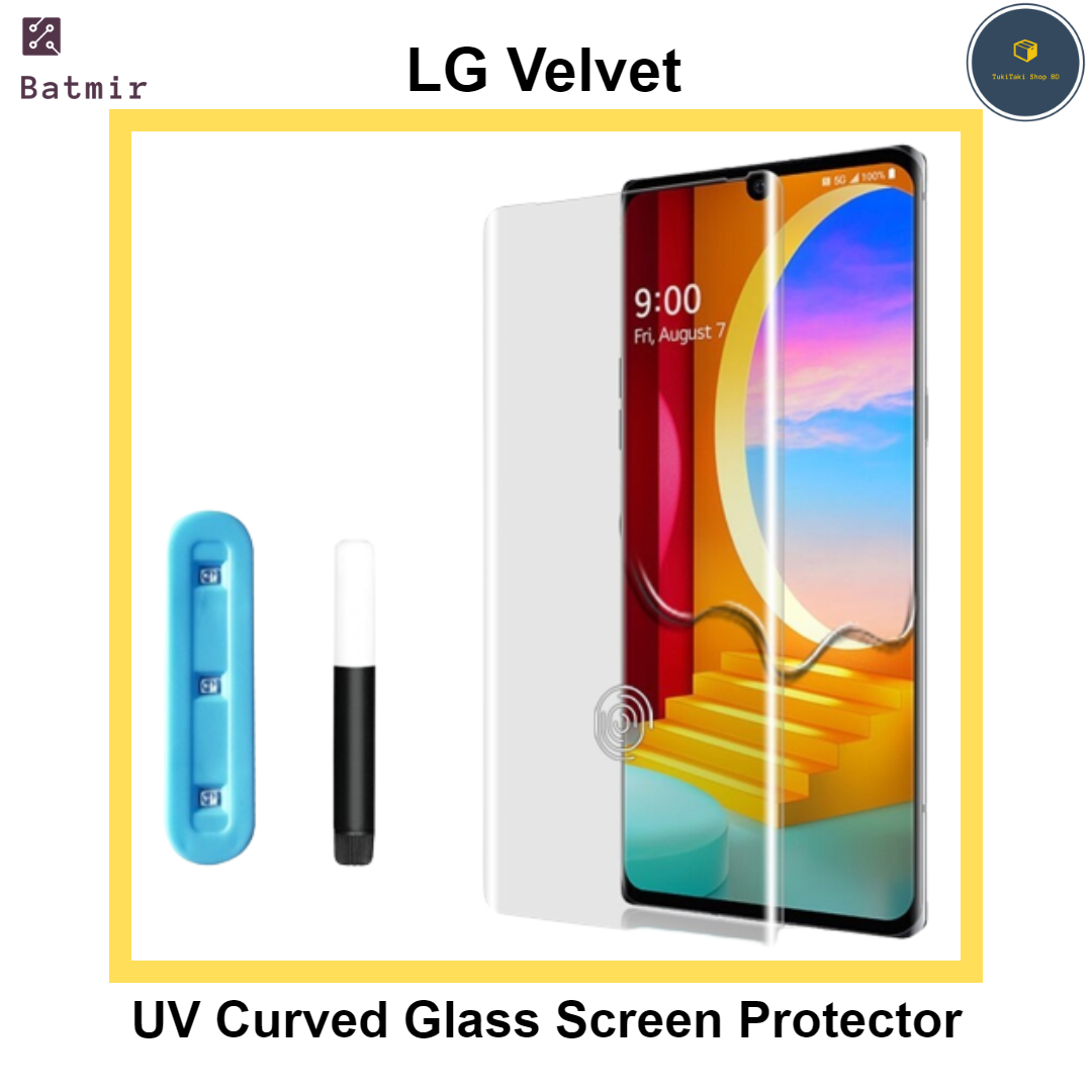 Picture of For LG Velvet/ LG Velvet 5G UV Glass Light Adhesive Full Glue Curved Glass Screen Protector Transparent