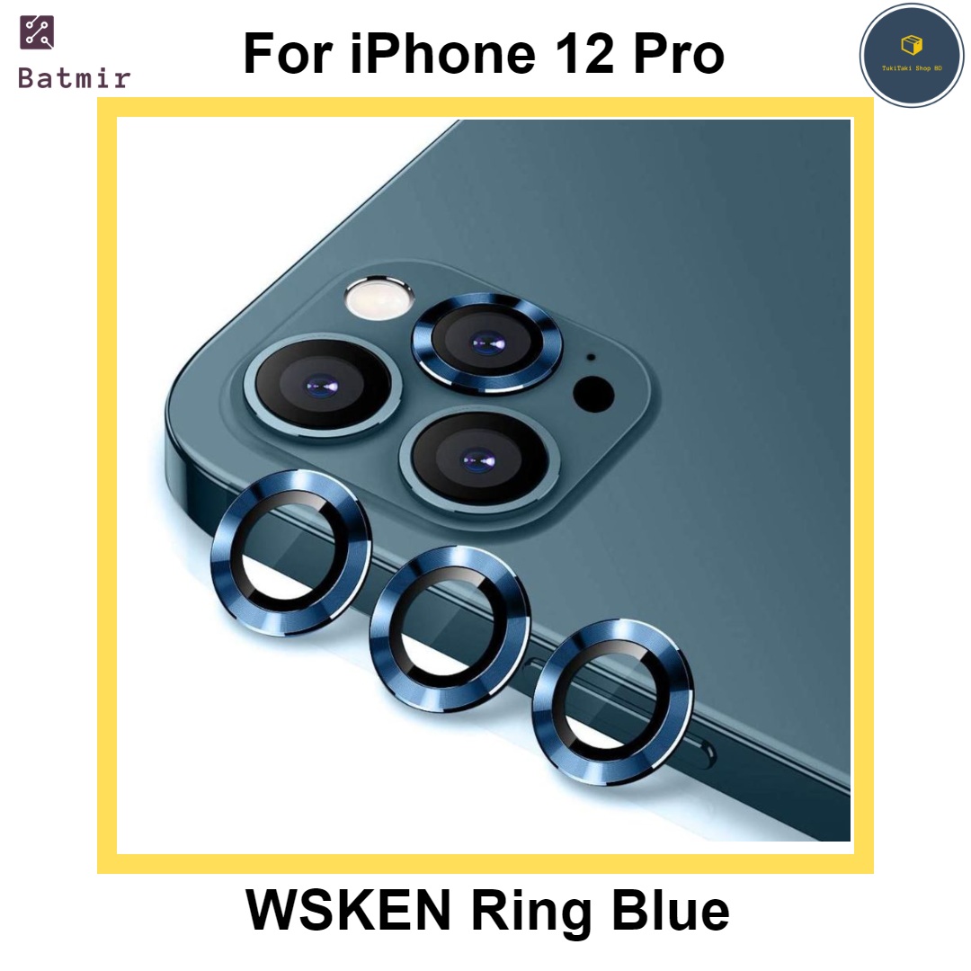 Picture of For Apple iPhone 12 Pro Blue WSKEN Ring Alloy Ultra Thin Camera Lens Protector