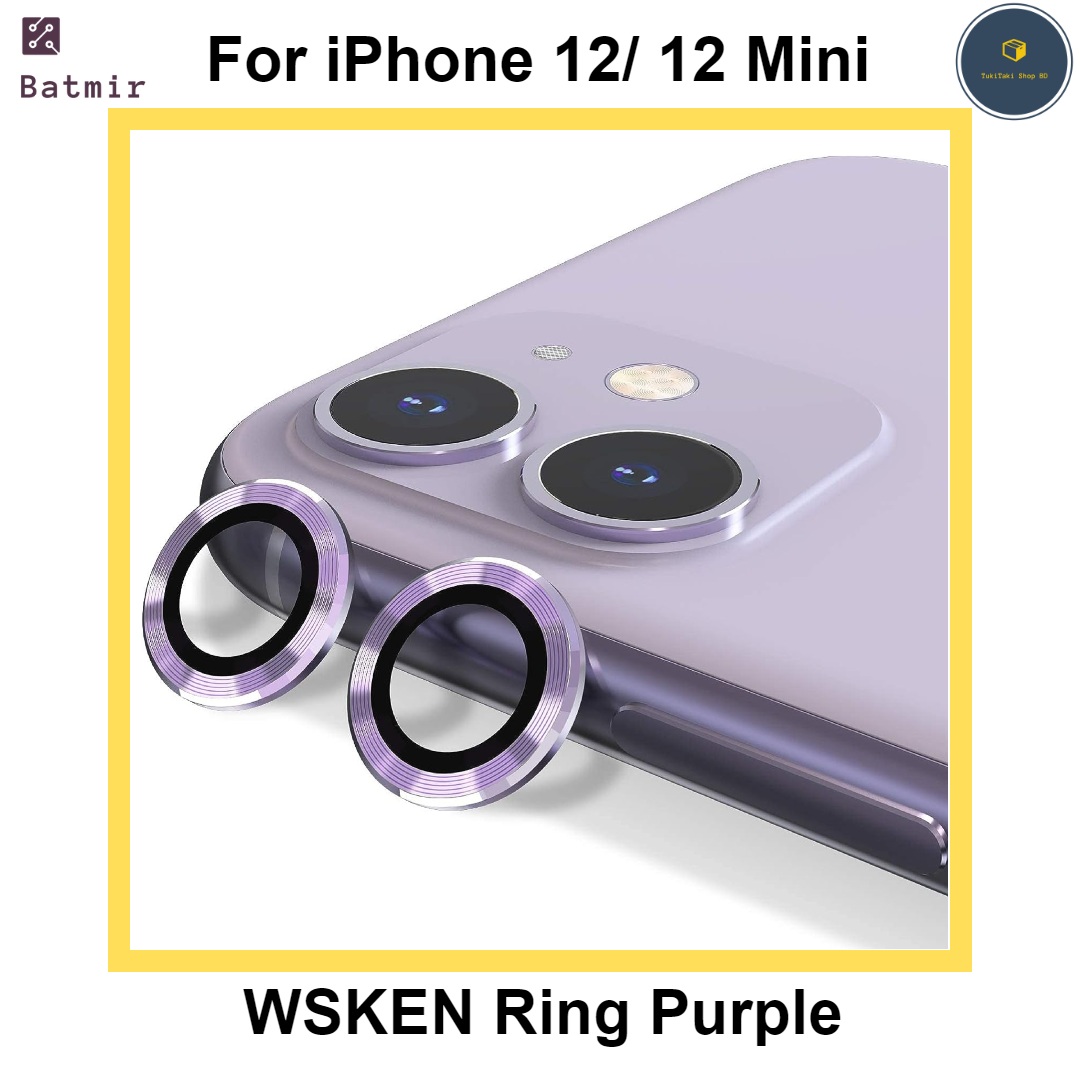 Picture of For Apple iPhone 12/ iPhone 12 Mini Purple WSKEN Ring Alloy Ultra Thin Camera Lens Protector