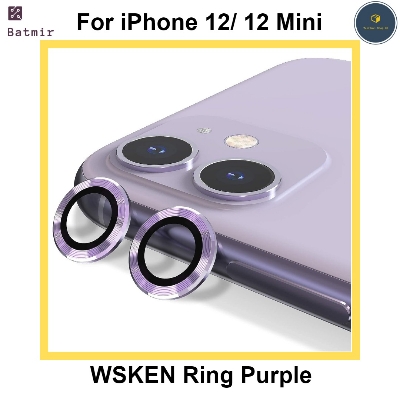 Picture of For Apple iPhone 12/ iPhone 12 Mini Purple WSKEN Ring Alloy Ultra Thin Camera Lens Protector