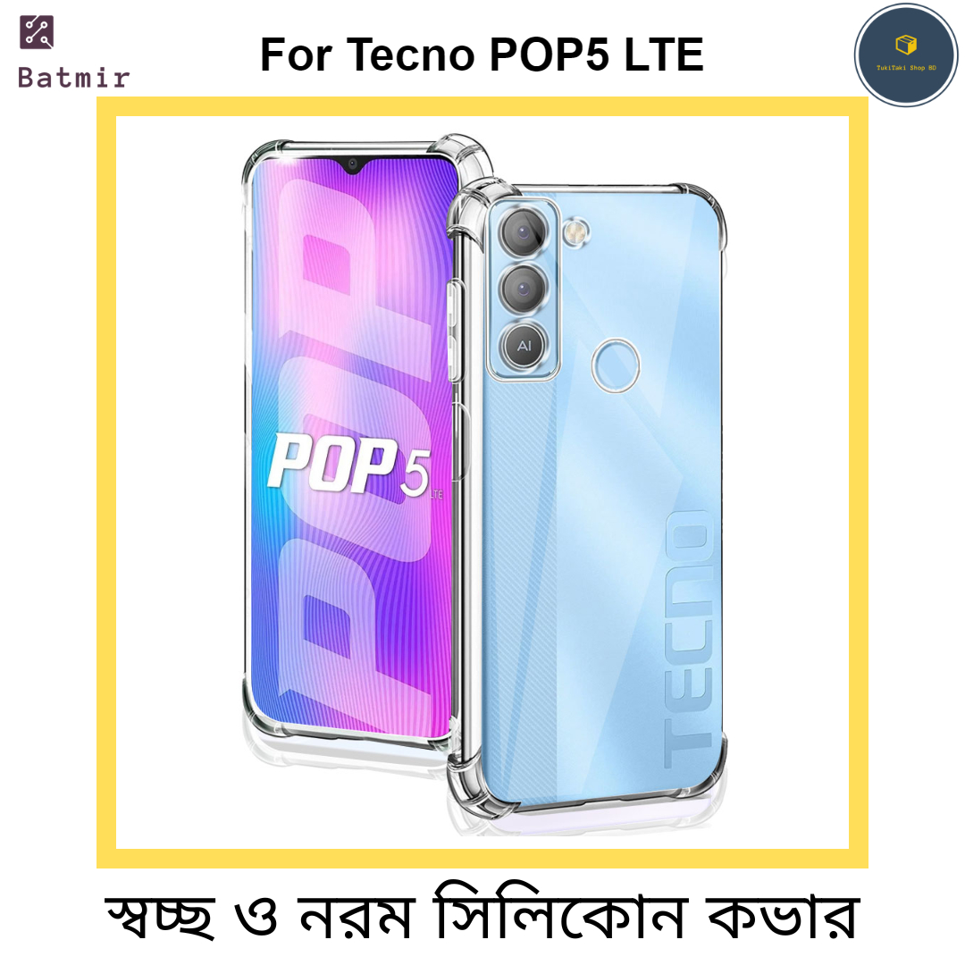 Picture of For Tecno POP5 LTE Back Cover Soft Flexible Transparent Silicone Case - Enhancing Phone Safety with Flexibility