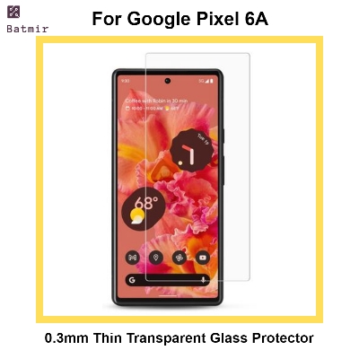 Picture of For Google Pixel 6A Front Screen Protector | 0.3mm Thin Borderless Transparent Tempered Glass Screen Protector