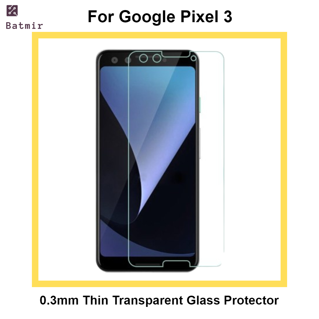 Picture of For Google Pixel 3 Front Screen Protector | 0.3mm Thin Borderless Transparent Tempered Glass Screen Protector