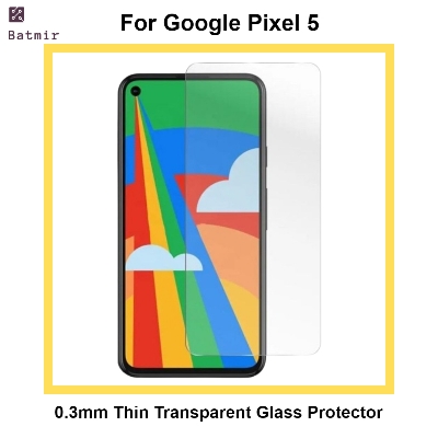 Picture of For Google Pixel 5 Front Screen Protector | 0.3mm Thin Borderless Transparent Tempered Glass Screen Protector