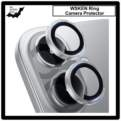 Picture of For iPhone 16 Black WSKEN Camera Lens Protector Ring Alloy Ultra Thin Shatterproof 9H Tempered Glass Camera Screen Protector