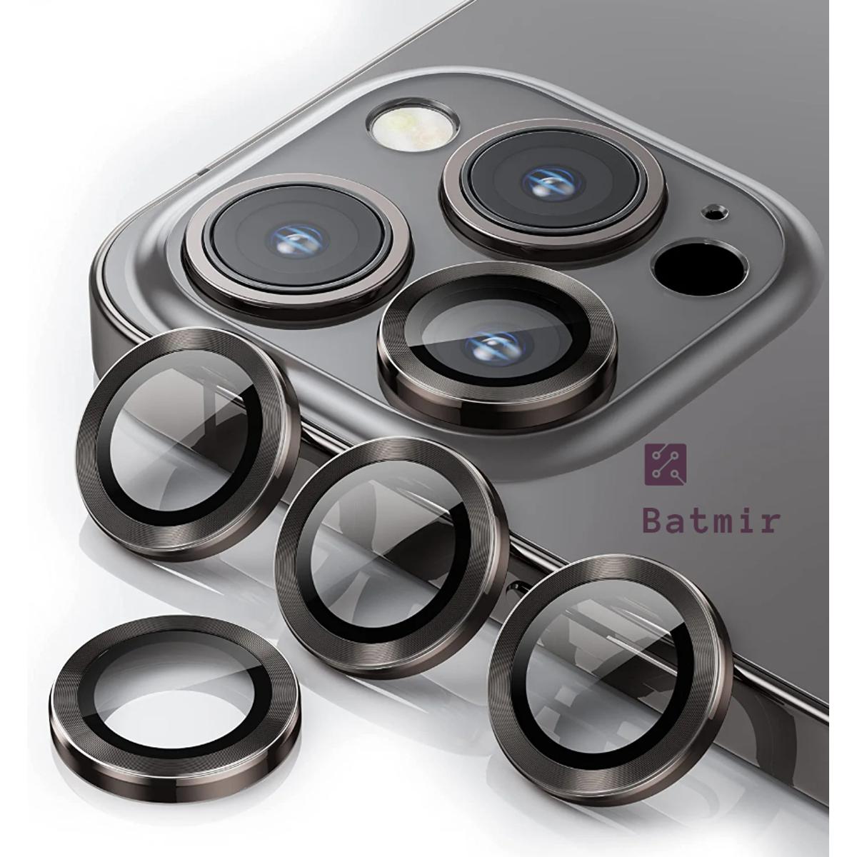 Picture of For Apple iPhone 13 Pro Max Graphite Black Camera Protector WSKEN Metal Ring Tempered Glass Camera Lens Protector