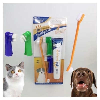 Picture of 1set Pet Toothbrush And Toothpaste Set For Cat And Dog Teeth Cleaning