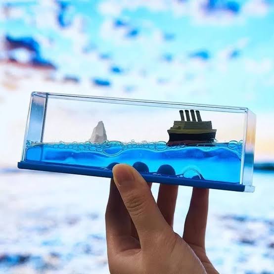 Picture of Car Interior Accessories Dashboard Decoration Moving Titanic Liquid Wave Cruise Ship