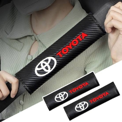Picture of 2pcs Toyota Carbon fiber Seat belt Shoulder Pads covers