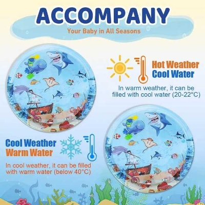 Picture of Summer Cooling Pet Water Bed Ice Pad Sleeping Round Mat For Puppy Dogs Cats Pet Kennel Cool Cold Water Sensory