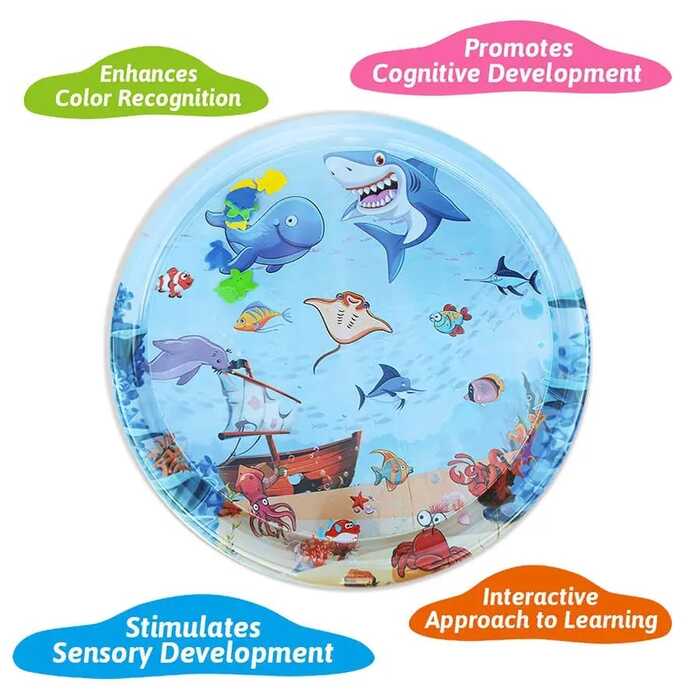 Picture of Summer Cooling Pet Water Bed Ice Pad Sleeping Round Mat For Puppy Dogs Cats Pet Kennel Cool Cold Water Sensory