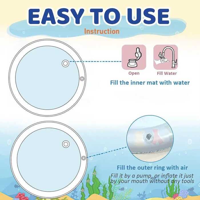 Picture of Summer Cooling Pet Water Bed Ice Pad Sleeping Round Mat For Puppy Dogs Cats Pet Kennel Cool Cold Water Sensory