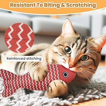 Picture of Interactive Fish Toy for Cats, Catnip Fish, Fish Shaped Cat Toy, Cat Toy with Catnip