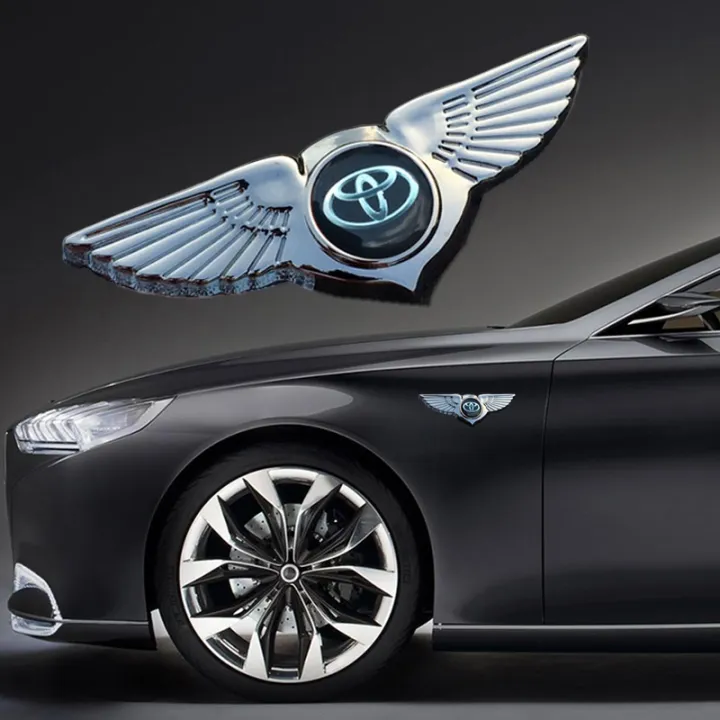 Picture of 1PC Car Trunk Badge Decal Wing Metal Emblem Front Hood Sticker Auto Accessories for Toyota