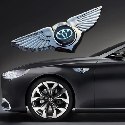 Picture of 1PC Car Trunk Badge Decal Wing Metal Emblem Front Hood Sticker Auto Accessories for Toyota