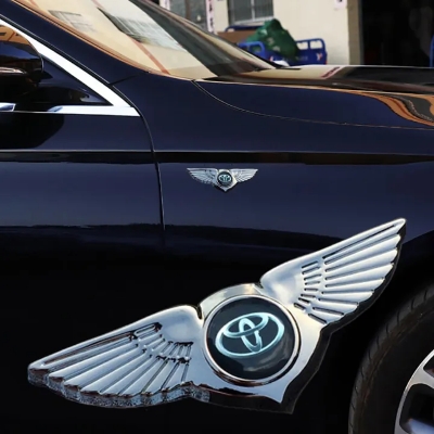 Picture of 1PC Car Trunk Badge Decal Wing Metal Emblem Front Hood Sticker Auto Accessories for Toyota