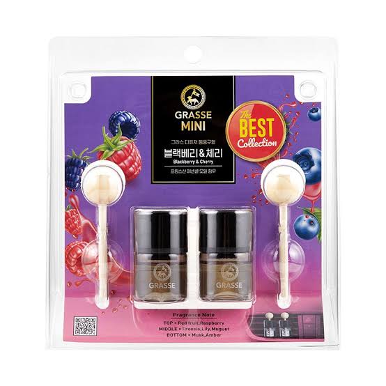 Picture of 2 Pack Bullsone Diffuser Natural Home Car Air Freshener, Luxury Car Perfume, Vent Clip Type - Blackberry & Cherry Scent