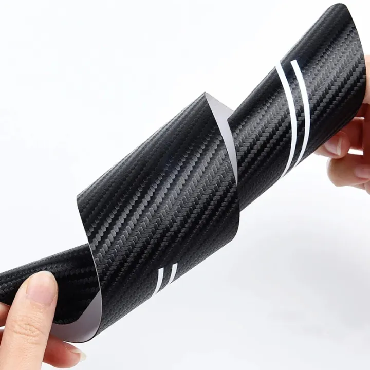 Picture of Car Trunk Sill Protector Strip Threshold Rear Bumper Guard Protection Pad Anti-scratch Corbon fiber Sticker Decals film Durable Protective Self-adhesive For all Toyota models