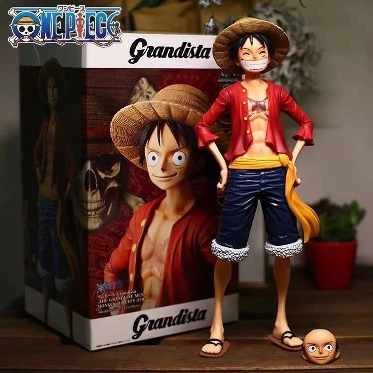 Picture of Anime One Piece Figure 27cm, Smiling Monkey D. Luffy Figure, Two Faces Changeable, PVC Statue Figure with Box