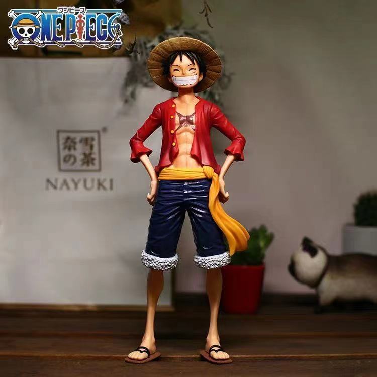 Picture of Anime One Piece Figure 27cm, Smiling Monkey D. Luffy Figure, Two Faces Changeable, PVC Statue Figure with Box