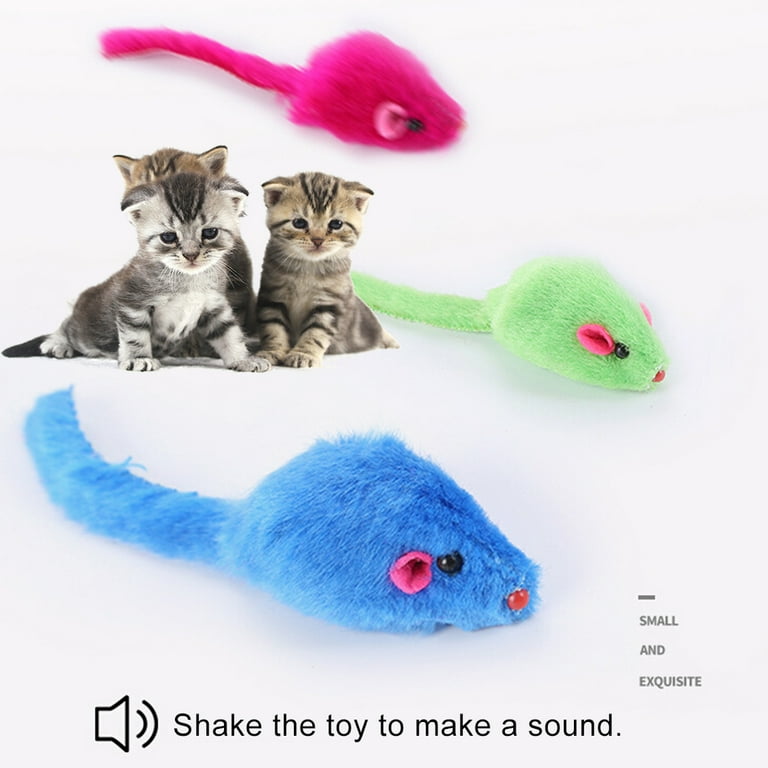 Picture of 1Pcs Mixed Color Fake Plush Mouse Pet Cats Teaser Sound Squeaky Chewing Toy