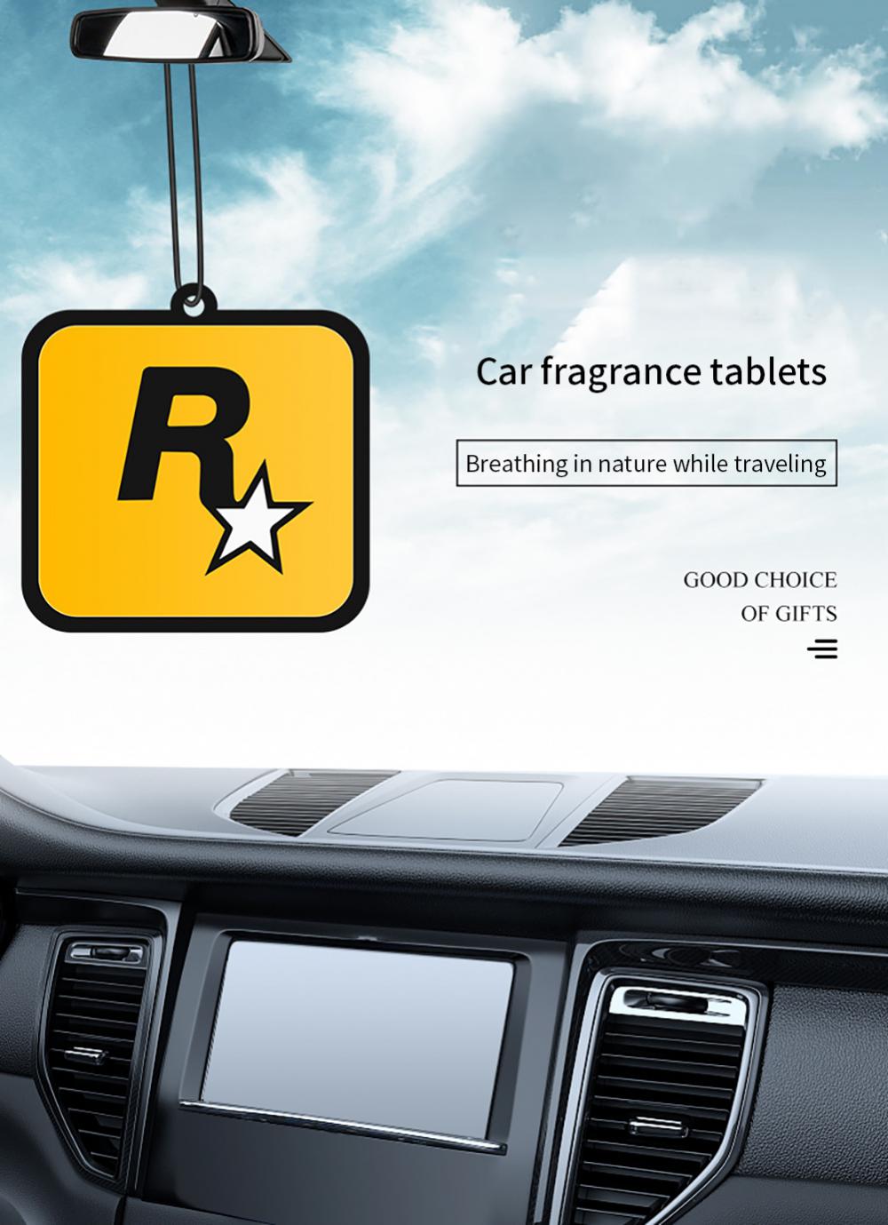 Picture of Car Fragrance R Star Pendant Air Freshener Car Rear View Hanging Long-Lasting Aromatherapy Fragrance Tablets Car Deodorization
