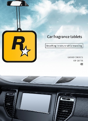 Picture of Car Fragrance R Star Pendant Air Freshener Car Rear View Hanging Long-Lasting Aromatherapy Fragrance Tablets Car Deodorization