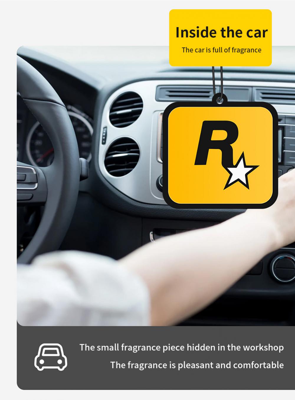 Picture of Car Fragrance R Star Pendant Air Freshener Car Rear View Hanging Long-Lasting Aromatherapy Fragrance Tablets Car Deodorization
