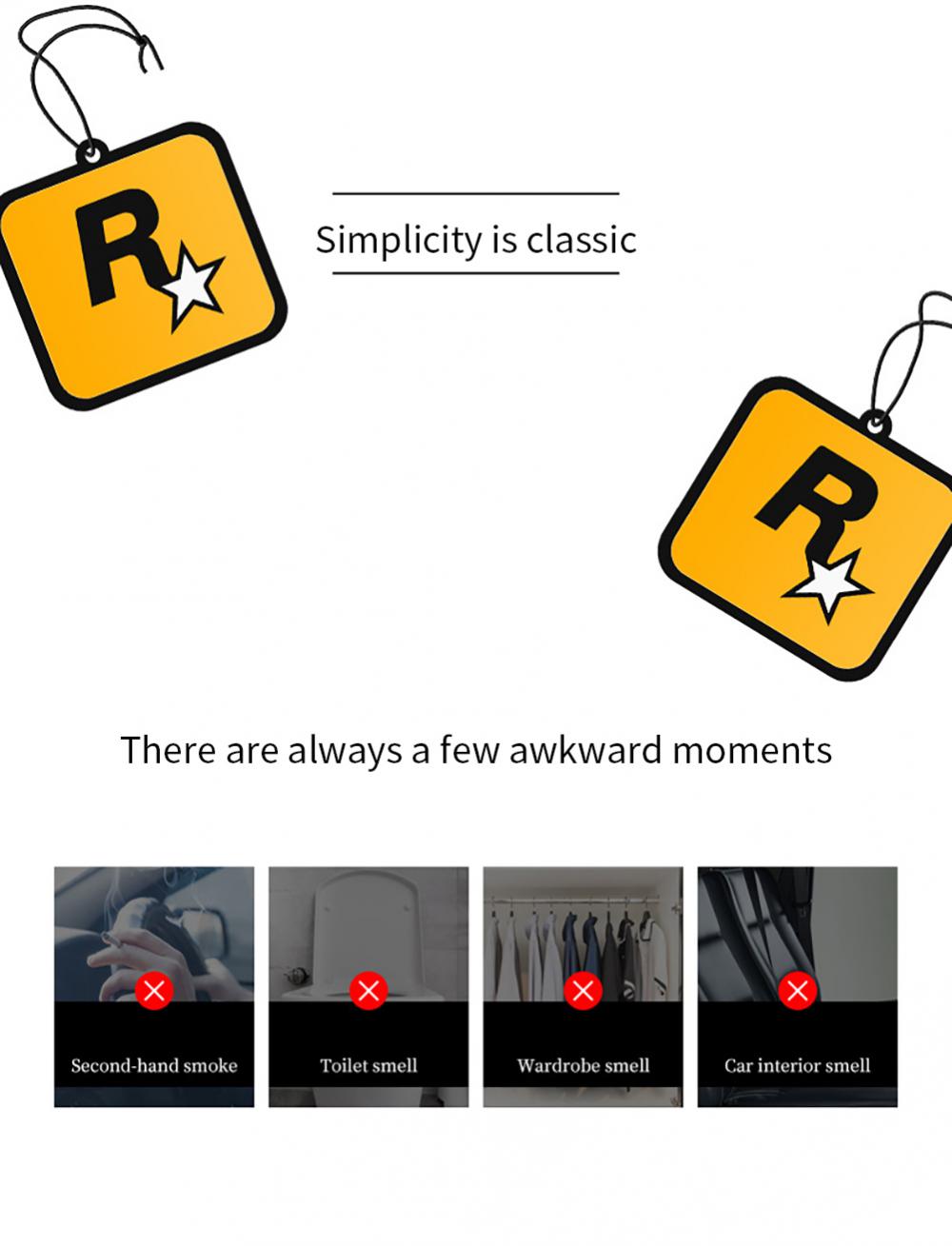 Picture of Car Fragrance R Star Pendant Air Freshener Car Rear View Hanging Long-Lasting Aromatherapy Fragrance Tablets Car Deodorization