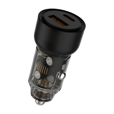 Picture of Car Charger Adapter - Clear Design Cigarette Lighter USB Charger,Portable Type C Car Charger Fast Charging, Car USB Charger Adapter 30W Phone USB