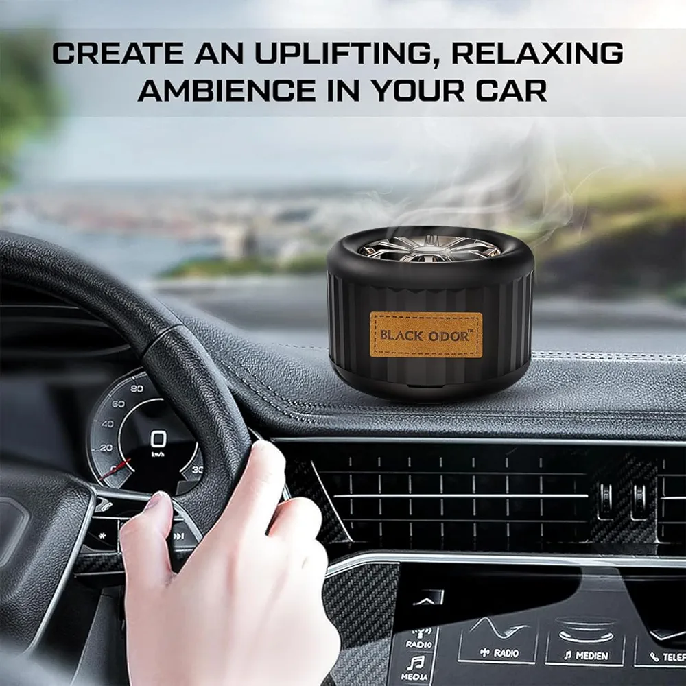 Picture of Lucky Wheel Black ODOR Car Air Freshener - Essential Oil Perfume for Vehicles - Pleasant Scents - Long-Lasting Dashboard Fragrance - Air Vent & Interior Aroma Diffuser (BLACK ICE)