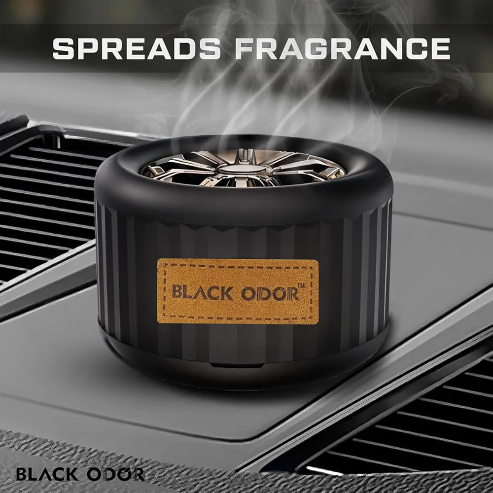 Picture of Lucky Wheel Black ODOR Car Air Freshener - Essential Oil Perfume for Vehicles - Pleasant Scents - Long-Lasting Dashboard Fragrance - Air Vent & Interior Aroma Diffuser (BLACK ICE)
