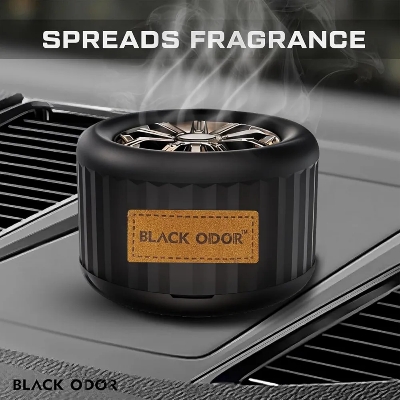 Picture of Lucky Wheel Black ODOR Car Air Freshener - Essential Oil Perfume for Vehicles - Pleasant Scents - Long-Lasting Dashboard Fragrance - Air Vent & Interior Aroma Diffuser (BLACK ICE)