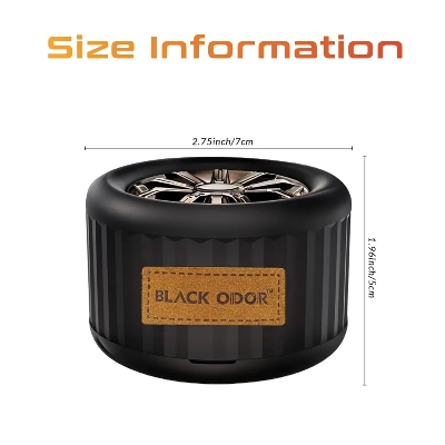 Picture of Lucky Wheel Black ODOR Car Air Freshener - Essential Oil Perfume for Vehicles - Pleasant Scents - Long-Lasting Dashboard Fragrance - Air Vent & Interior Aroma Diffuser (BLACK ICE)